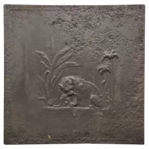 Antieke Gietijzeren Haardplaat