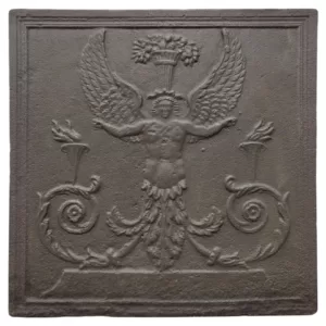 Antieke Gietijzeren Haardplaat