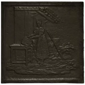 Kleine Vierkante Antieke Haardplaat