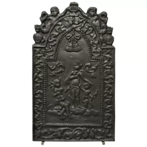 Prachtige Antieke Gietijzer Haardplaat