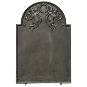 Antieke Haardplaat, Putti Spelen Trompet