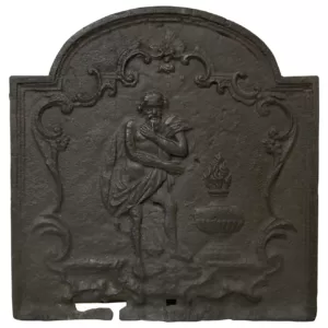 Antieke Gietijzeren Louis XV Haardplaat