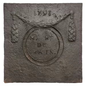 Antieke Gietijzeren Franse Haardplaat