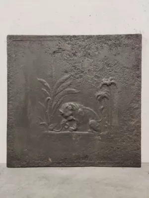 Antieke Gietijzeren Haardplaat