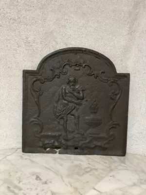 Antieke Gietijzeren Louis XV Haardplaat