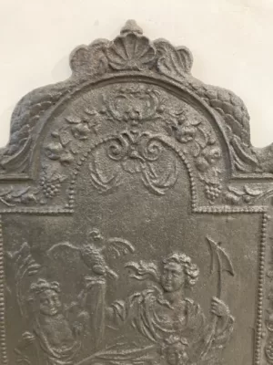 19e Eeuwse Gietijzeren Haardplaat