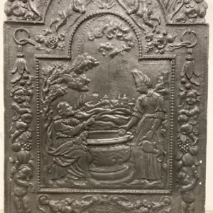 Grote Antieke Franse Haardplaat