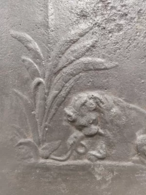 Antieke Gietijzeren Haardplaat