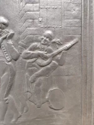 Antieke Gietijzeren Haardplaat