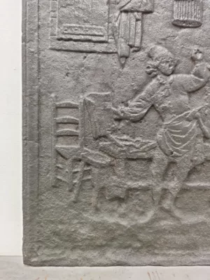 Antieke Gietijzeren Franse Haardplaat