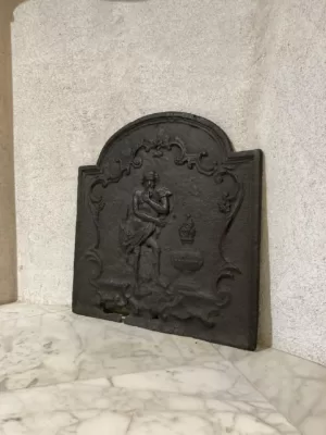 Antieke Gietijzeren Louis XV Haardplaat