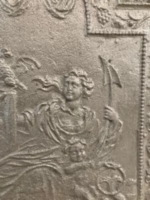 19e Eeuwse Gietijzeren Haardplaat