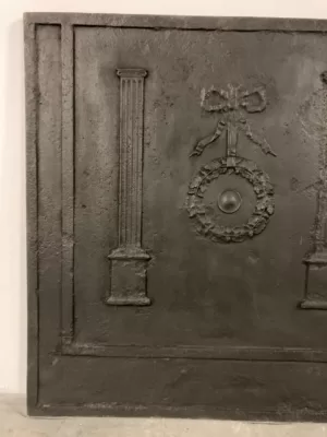 Antieke Gietijzeren 19e Eeuwse Haardplaat