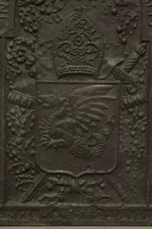 17e Eeuwse Gietijzeren Haardplaat