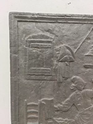 Antieke Gietijzeren Franse Haardplaat