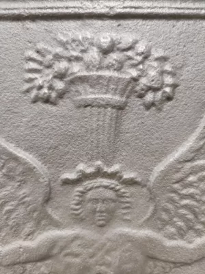 Antieke Gietijzeren Haardplaat