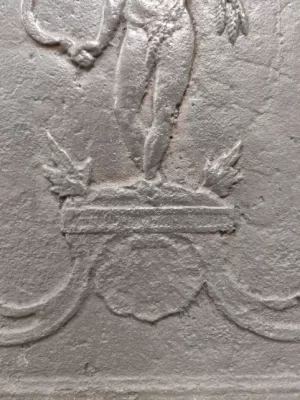 Antieke Franse Gietijzeren Haardplaat