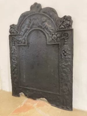 Antieke Decoratieve Franse Haardplaat