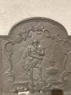 Antieke Gietijzeren Louis XV Haardplaat