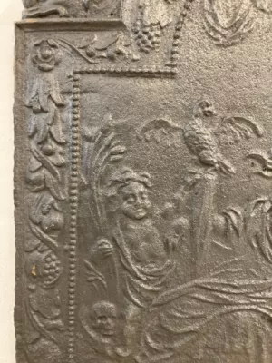 19e Eeuwse Gietijzeren Haardplaat