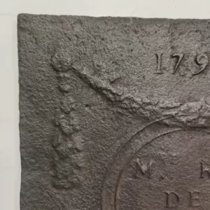 Antieke Gietijzeren Franse Haardplaat