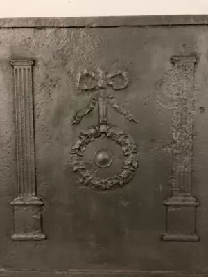 Antieke Gietijzeren 19e Eeuwse Haardplaat