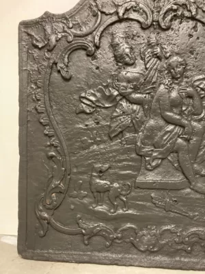 Antieke Rococo Haardplaat