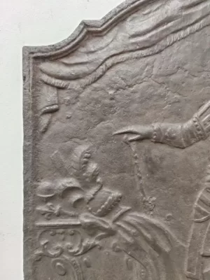 Antieke Gietijzeren Louis XVI Haardplaat