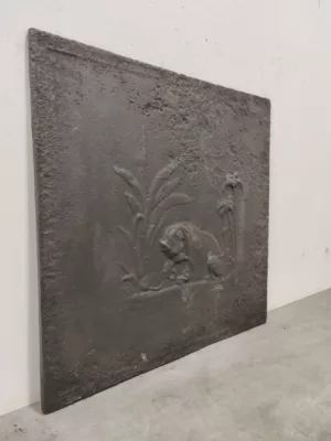 Antieke Gietijzeren Haardplaat