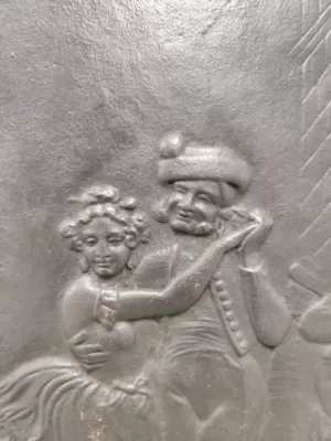 Antieke Gietijzeren Haardplaat