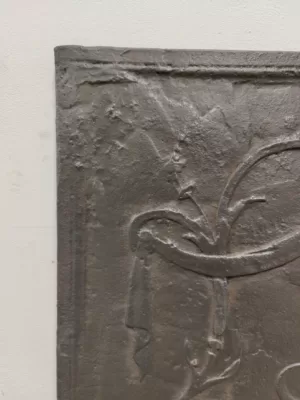 Antieke Franse Gietijzeren Haardplaat