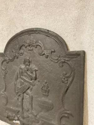 Antieke Gietijzeren Louis XV Haardplaat