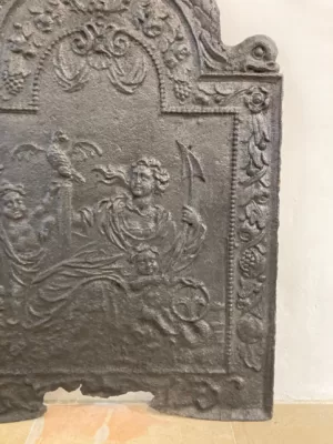 19e Eeuwse Gietijzeren Haardplaat