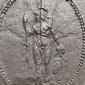 Antieke Gietijzeren Haardplaat