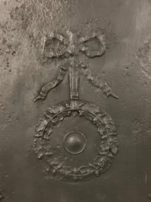 Antieke Gietijzeren 19e Eeuwse Haardplaat