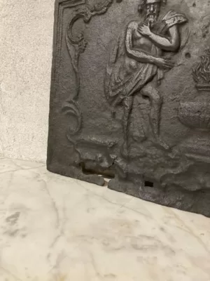 Antieke Gietijzeren Louis XV Haardplaat