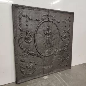 Antieke Gietijzeren Haardplaat