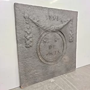 Antieke Gietijzeren Franse Haardplaat