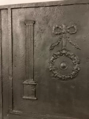 Antieke Gietijzeren 19e Eeuwse Haardplaat