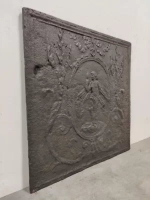 Antieke Gietijzeren Haardplaat