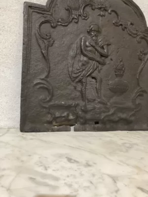 Antieke Gietijzeren Louis XV Haardplaat