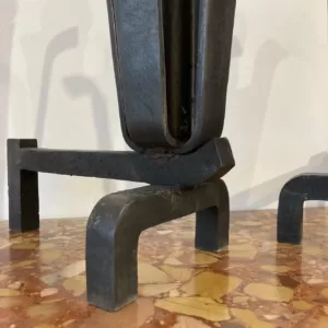 Stylish Pair of Mid-Century Modern Andirons or Firebogs