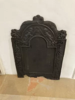 Antieke Decoratieve Franse Haardplaat