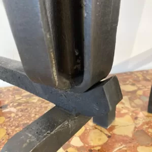 Stylish Pair of Mid-Century Modern Andirons or Firebogs