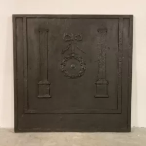 Antieke Gietijzeren 19e Eeuwse Haardplaat