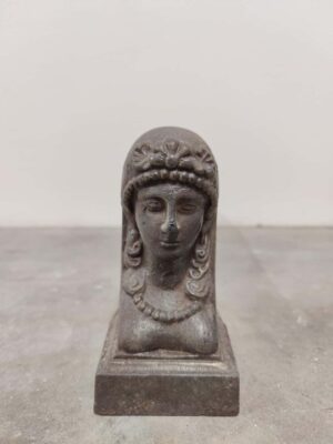 Antique Andirons / Fire Dogs, Woman with Beaded Veil