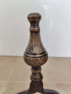 Antique Andirons with Brass Knobs