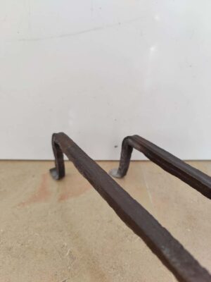 Antique Andirons with Brass Knobs