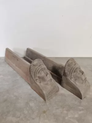 Antique French Sphinx Andirons / Fire Dogs