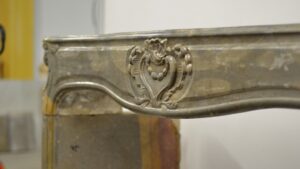 Antieke Franse Kalkstenen Schouw